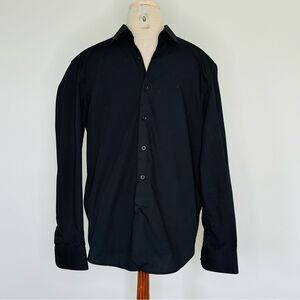 Montblanc Premium Button Down Shirt Long Sleeve Black Size 16 1/2"